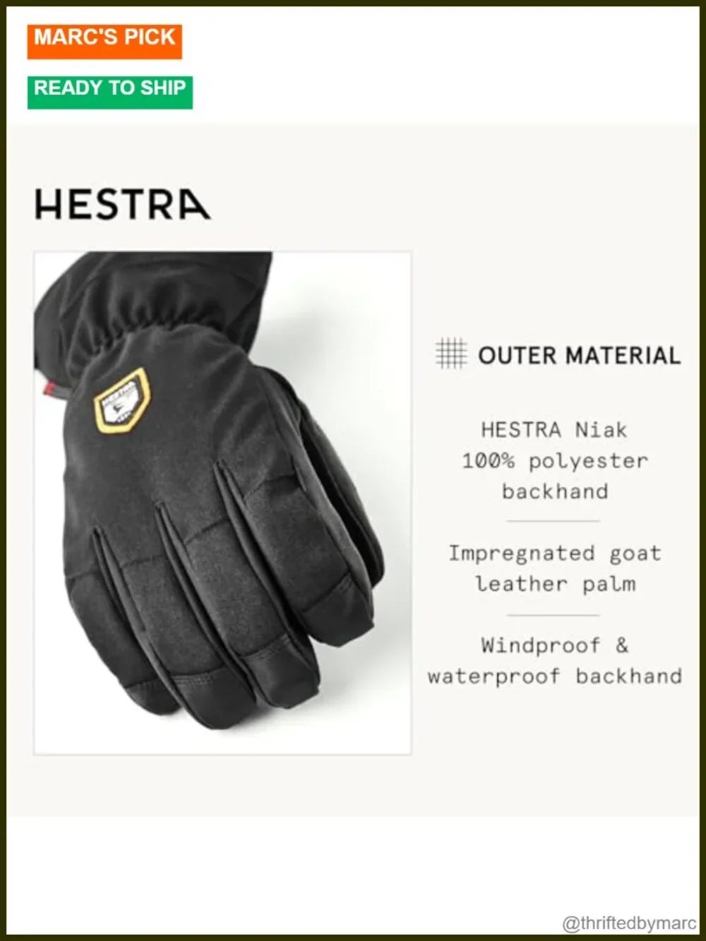 Unisex Waterproof Windproof Leather Alpine Ski Glove 5-Finger with Long Cuff